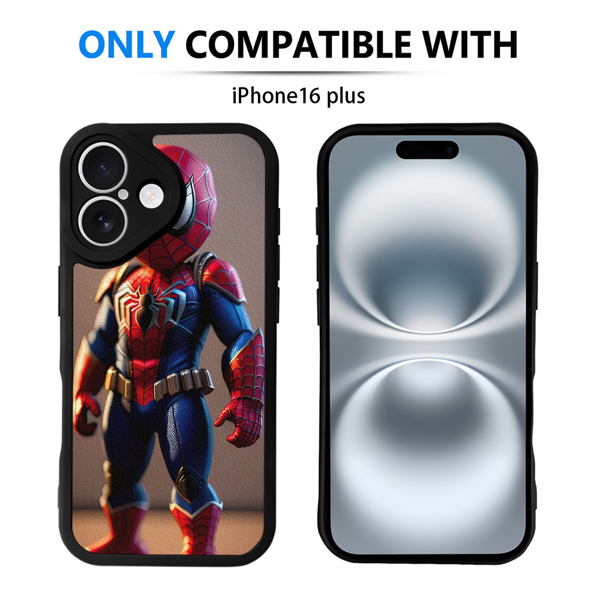 （画像用） Spider Man スパイダーマン 【iPhone 16シリーズ対応】シリコンスマホケース（レザー調） 材質：シリコン